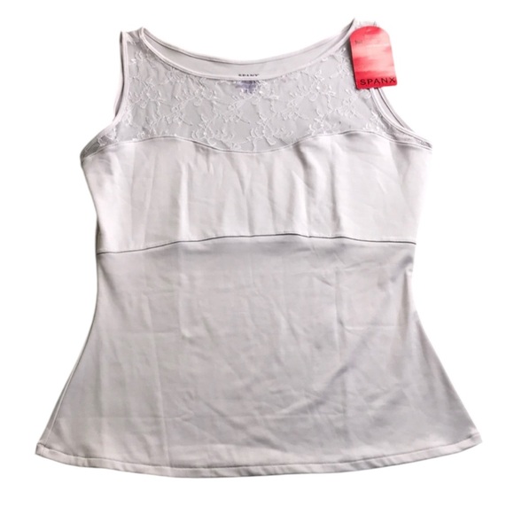 Spanx Lace Bateau Tank Top Hide & Sleek Leather Womens 2X NWT Frosted Lilac - Picture 1 of 7